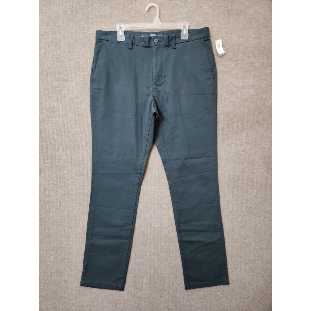 Old Navy Ultimate Slim Chino Pants Mens 36x32 Forest Green Stretch NEW
